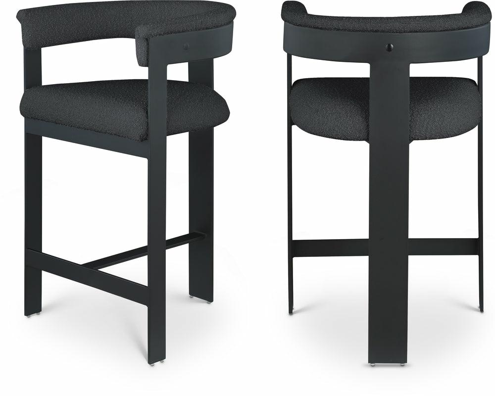 Romeo Boucle Fabric Bar / Counter Stools Bar Stools & Carts Black