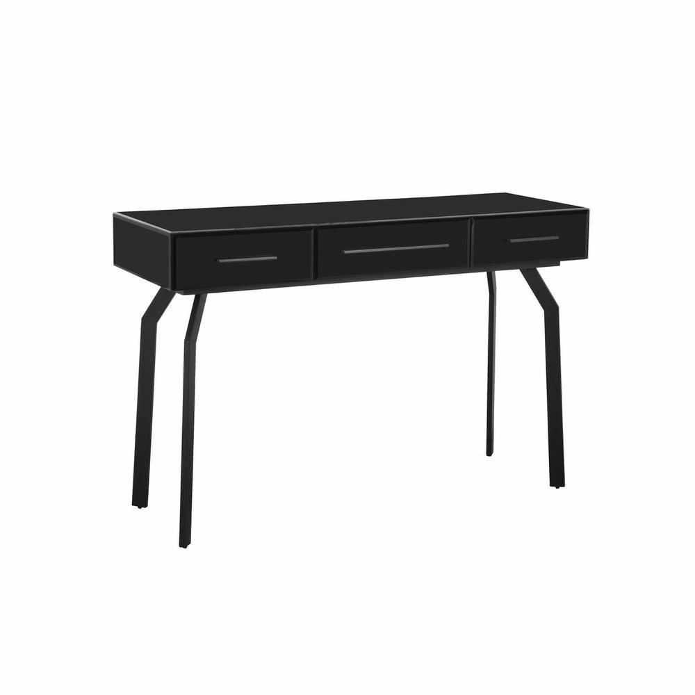 Santana Black Glass Desk Console Table Office