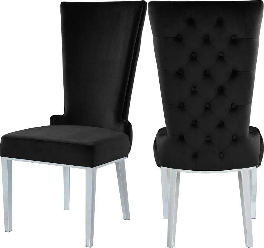 Serafina Velet Dining Chair Set Of 2 Dining Chairs Black