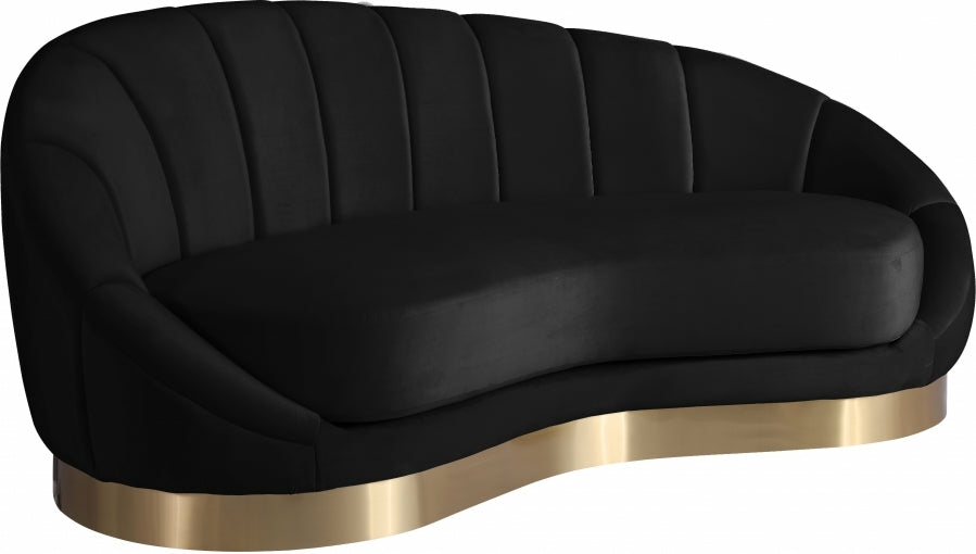 Shelly Velvet Chaise Living Room Black