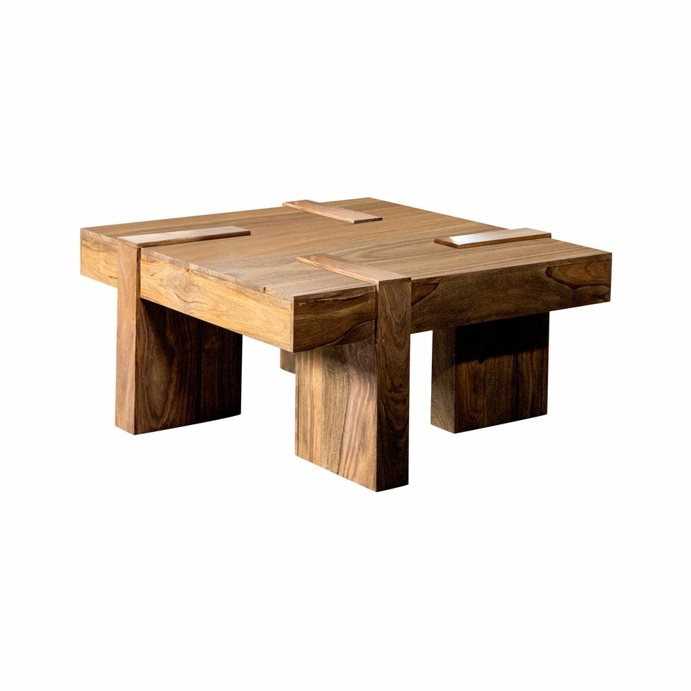 Skeet Wooden Square Coffee Table Natural Sheesham Coffee Table