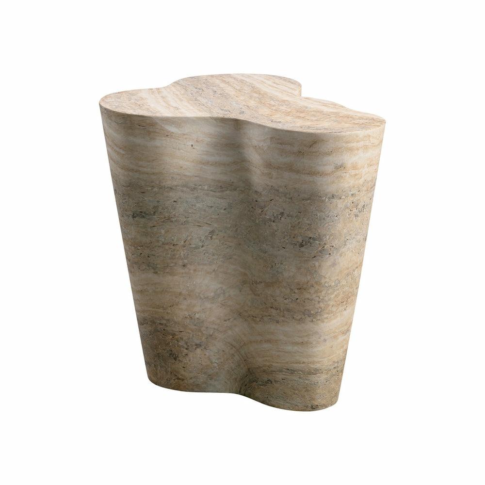 Slab Faux Travertine Tall Side Table Living Room