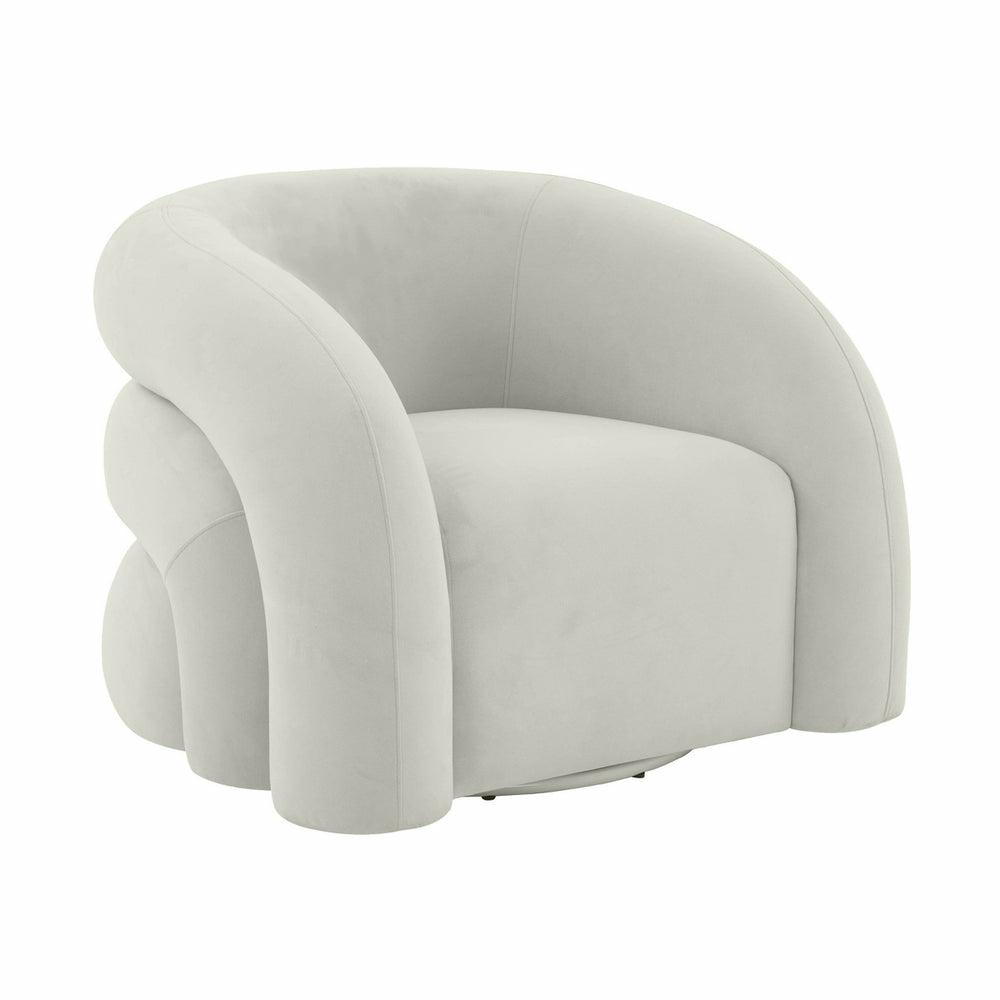 Slipper Velvet Swivel Chair Outdoor Cream