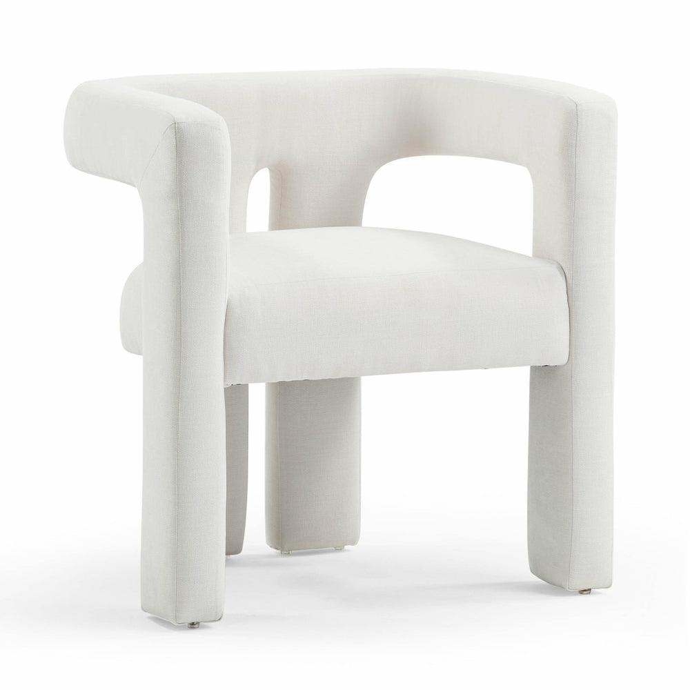 Sloane Bone White Upcycled Fabric Chair Accent Chairs