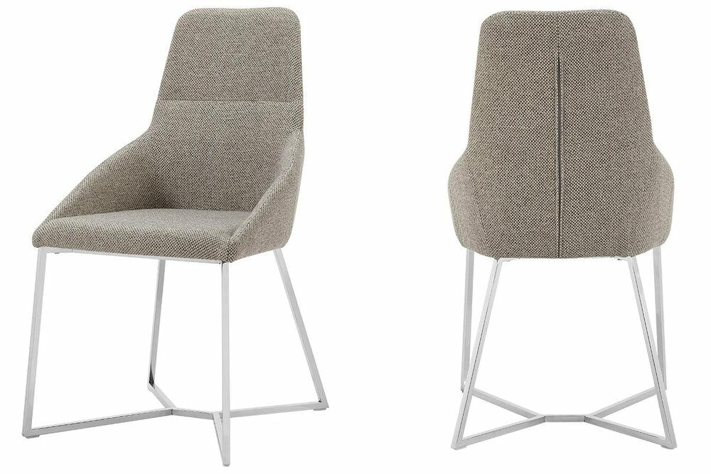 Stark – Modern Light Grey Fabric Dining Chair (Set Of 2) Dining Chairs