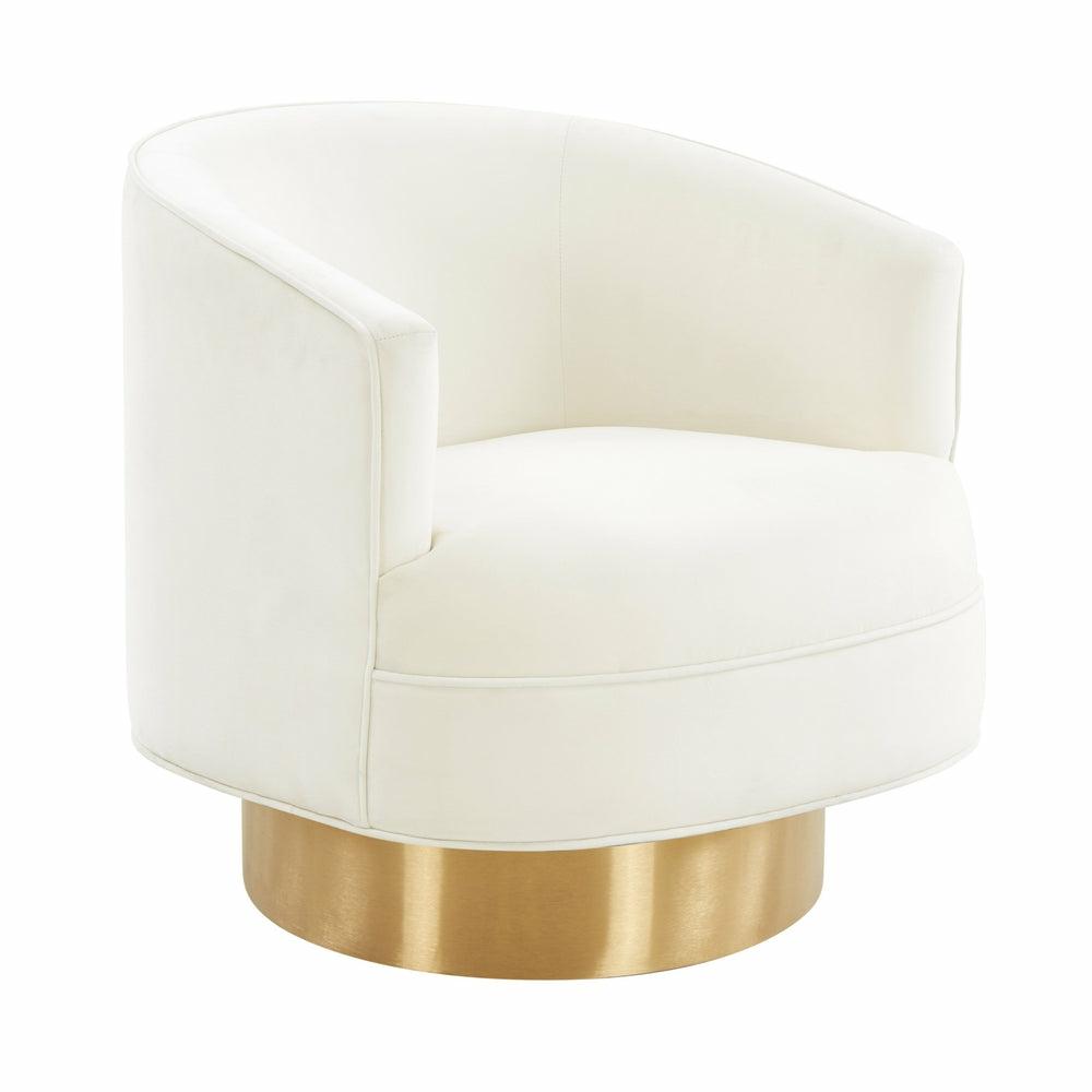 Stella Cream Velvet Swivel Chair Accent Chairs