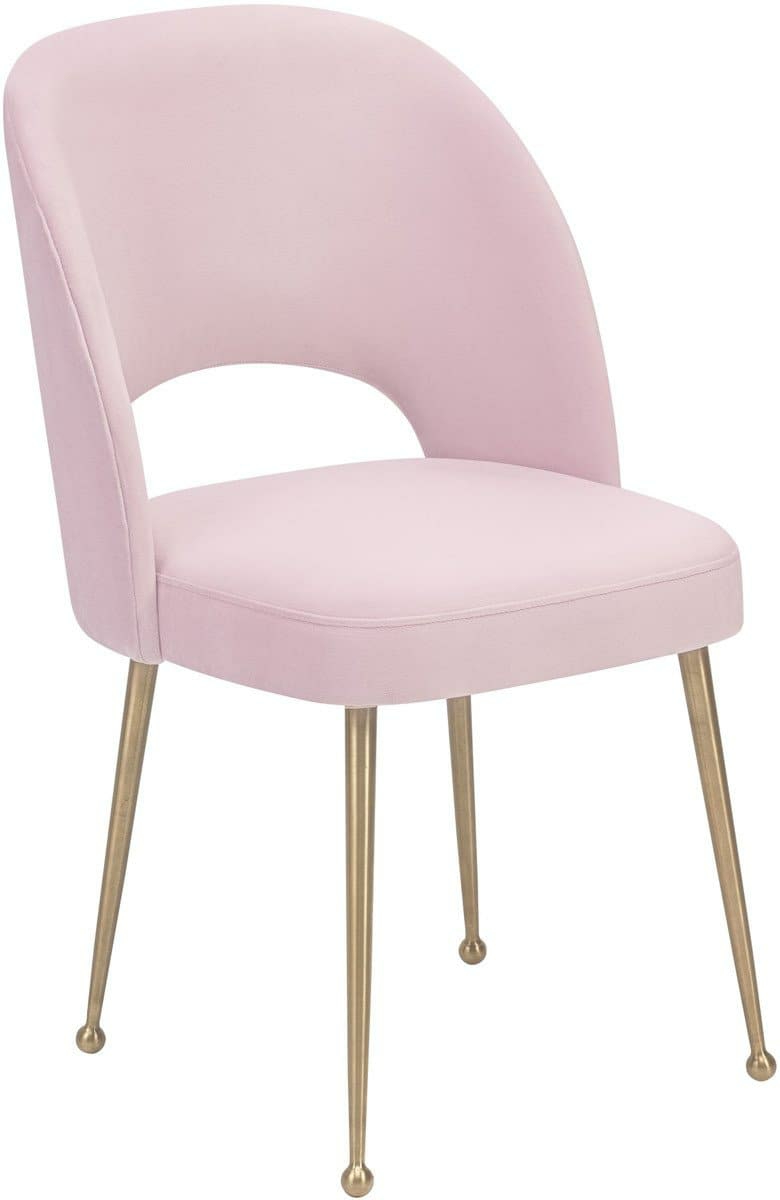 Swell Velvet Chair Dining Chairs Blush