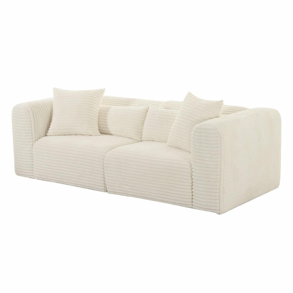 Tarra Fluffy Oversized Corduroy Modular Loveseat Living Room