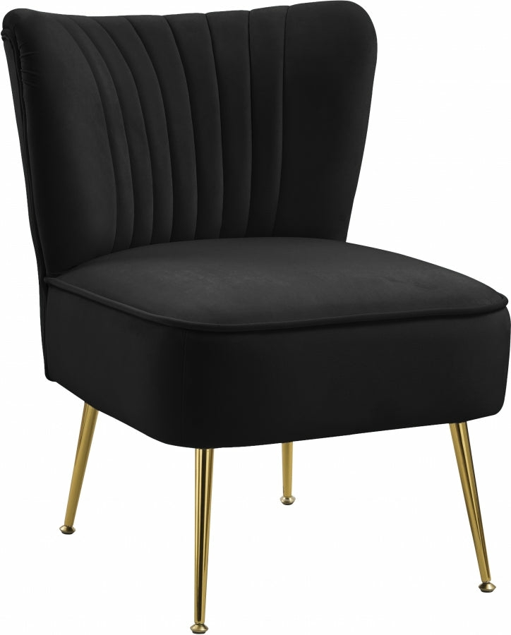 Tess Velvet Accent Chair Accent Chairs Black