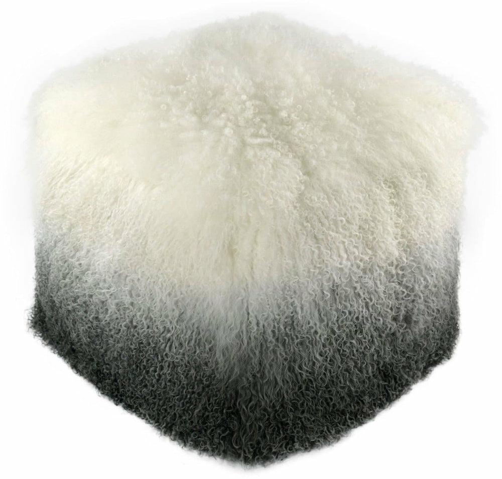 Tibetan Sheep White To Grey Pouf Bedroom Room