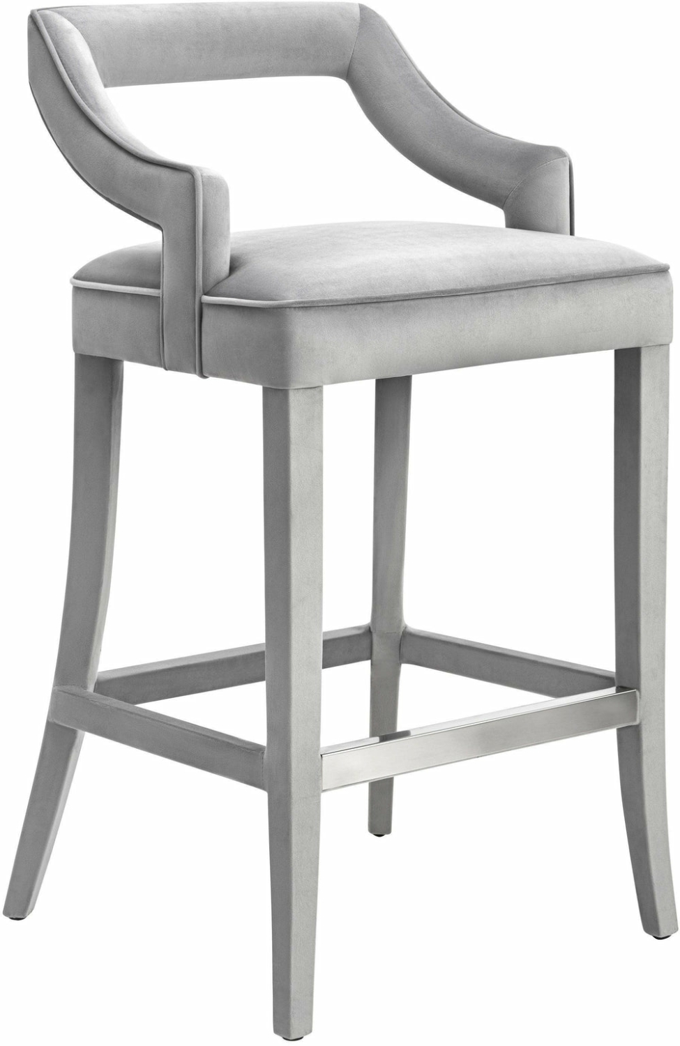 Tiffany Velvet Counter Stool Bar Stools & Carts Grey