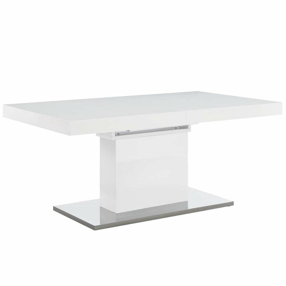 Vector Expandable Dining Table In White Silver Dining Room