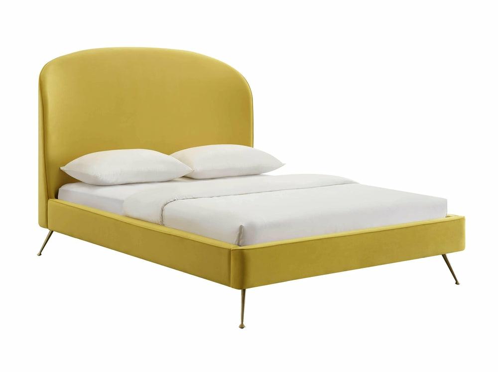 Vivi Velvet Bed Bedroom Room Burnt Gold