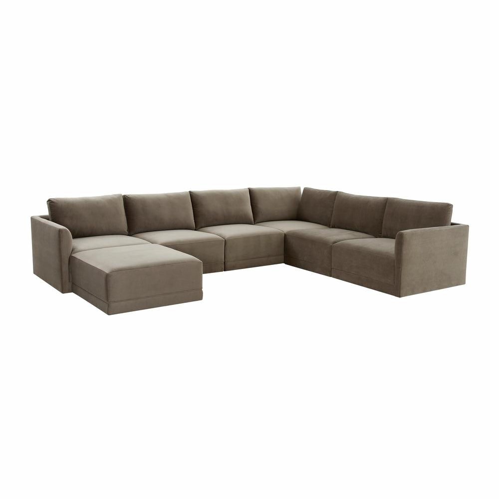 Willow Modular Large Chaise Sectional Accent Chairs Charcoal