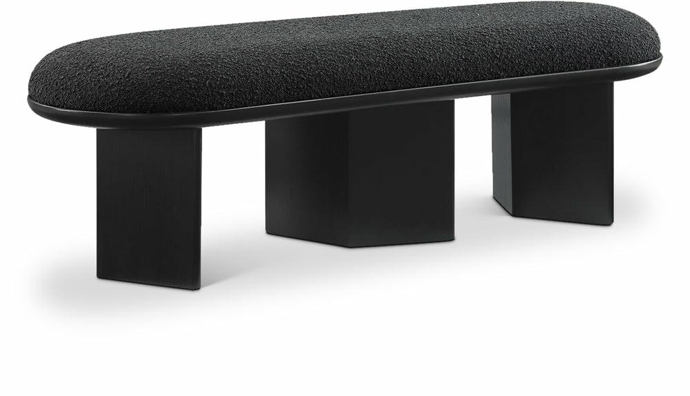 Wilshire Boucle Fabric Bench Bedroom Room Black