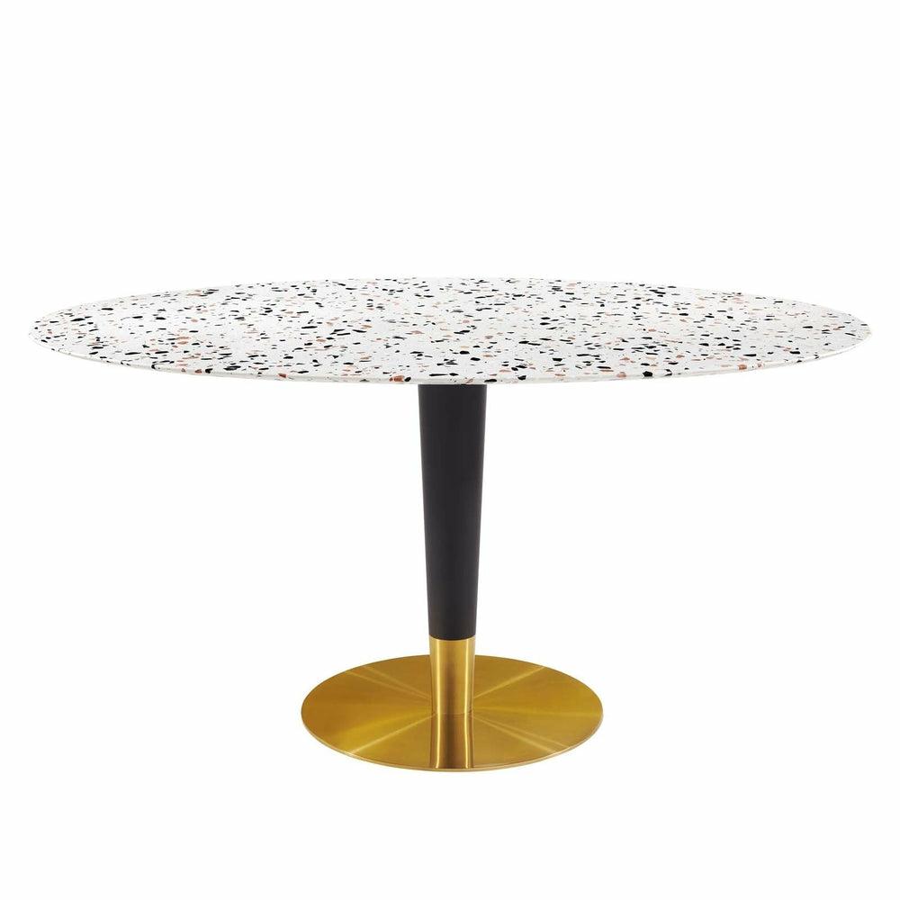 Zinque 60″ Oval Terrazzo Dining Table Dining Room