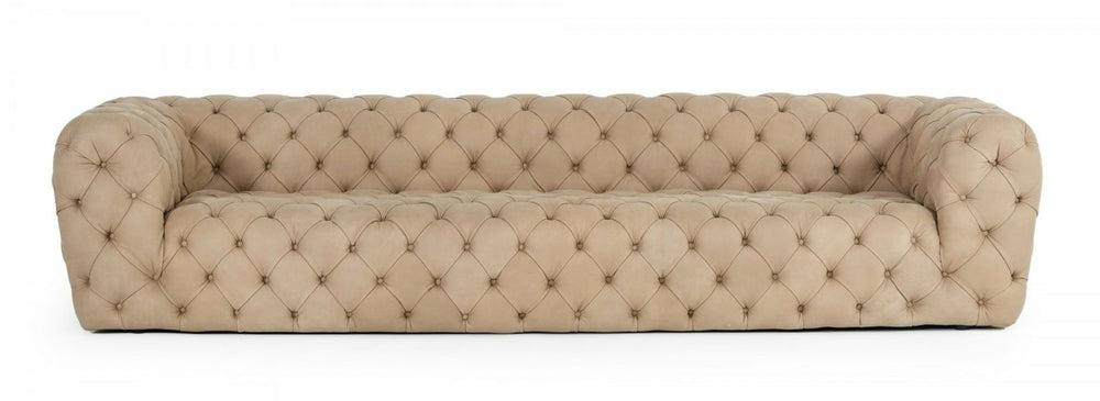 Coronelli Collezioni Ellington – Italian Beige Nubuck Leather 4-Seater Sofa Living Room