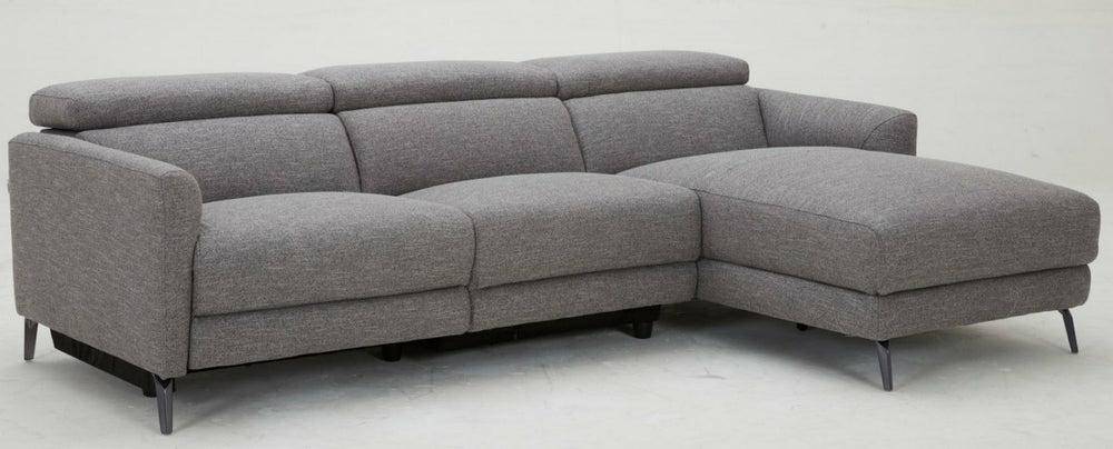 Divani Casa Lupita – Modern Grey Fabric Right Facing Sectional Sofa Living Room