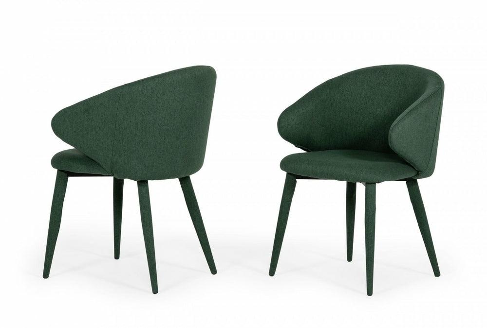 Modrest Keller – Modern Green Dining Chair (Set Of 2) Dining Chairs Green