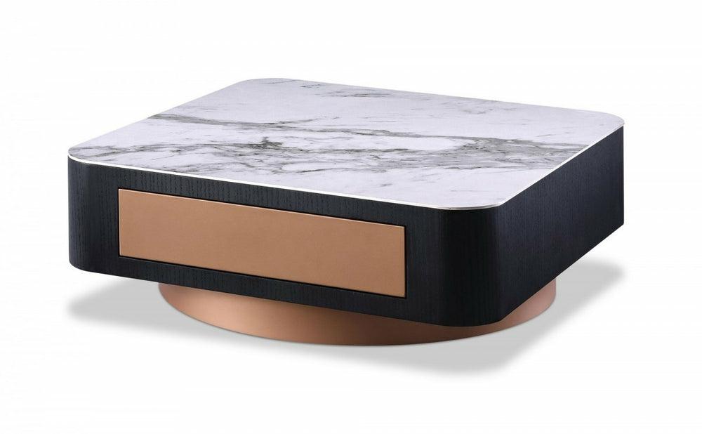 Modrest Peak – Modern Black Oak Coffee Table By Hollywood Glam Coffee Table