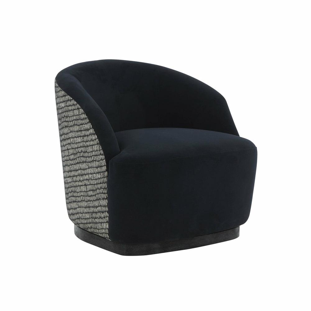 Reese Black Velvet Swivel Chair Outdoor