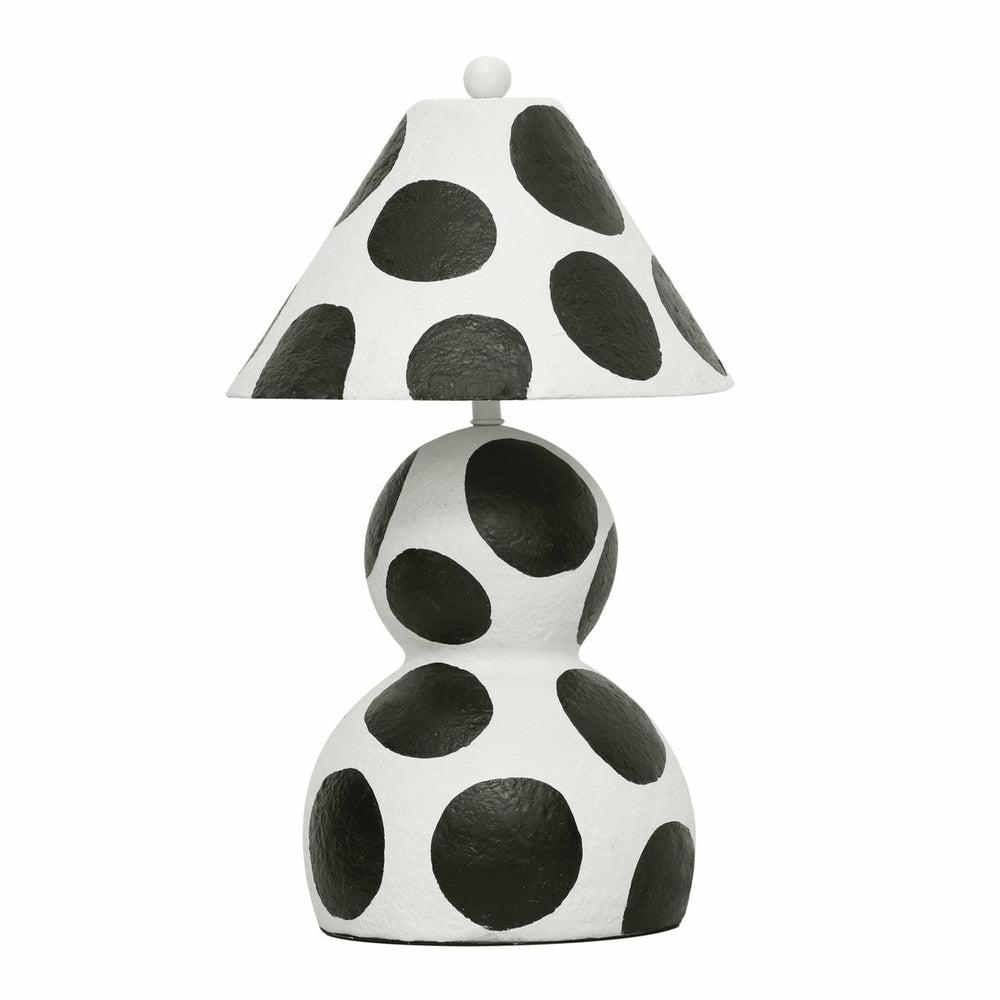 Lerici Black And White Papier Mache Table Lamp Home Decor