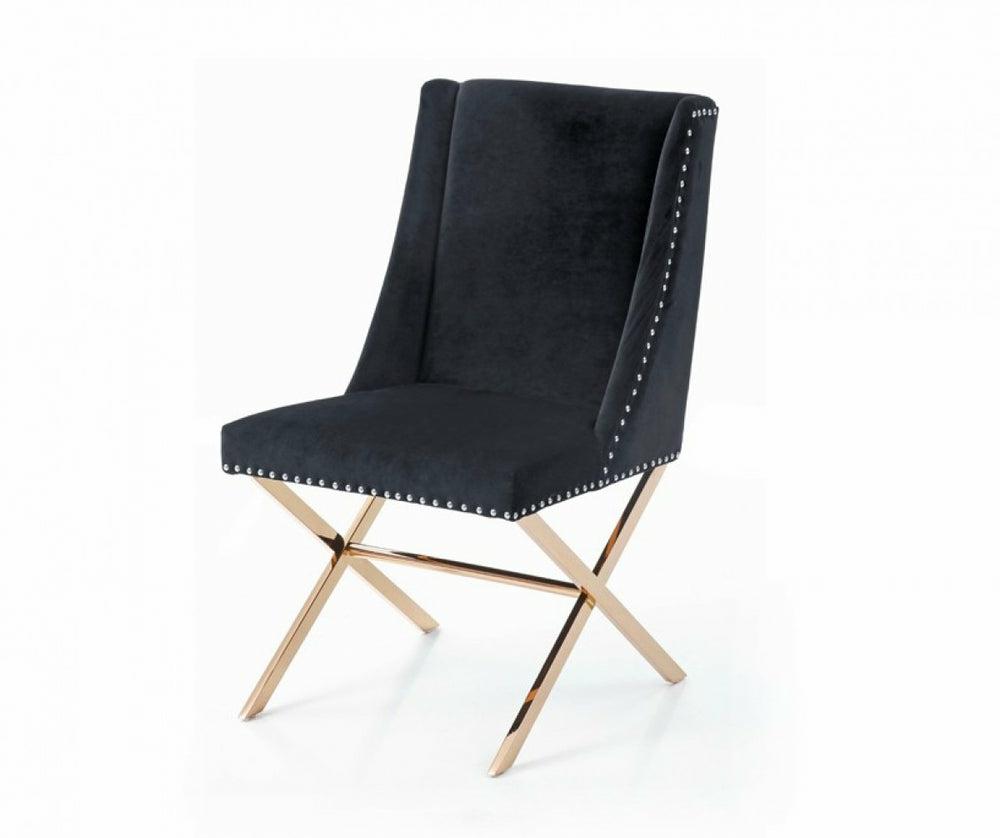 Modrest Alexia Modern Rosegold Dining Chair Dining Chairs Black