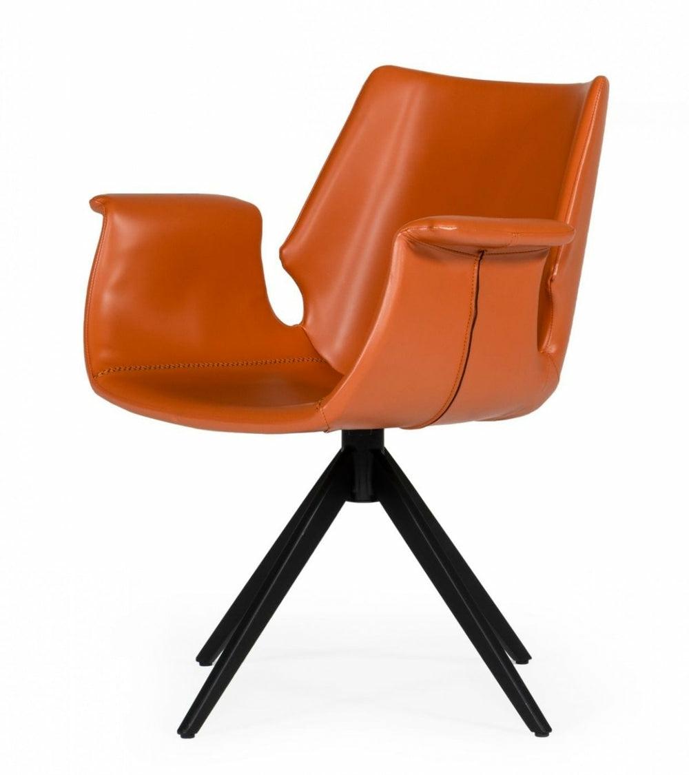 Modrest Hiawatha – Modern Cognac Eco-Leather Dining Chair Dining Chairs