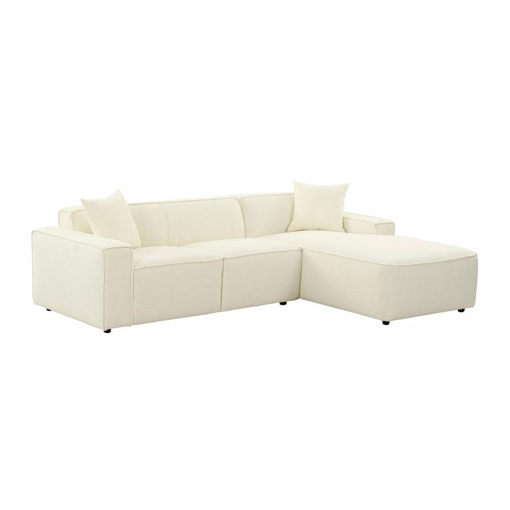 Olafur Cream Linen Sectional – Raf Living Room