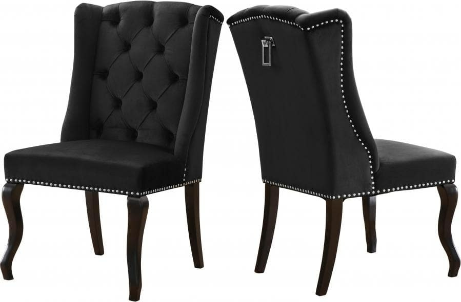 Suri Velvet Dining Chair Set Of 2 Dining Chairs Black