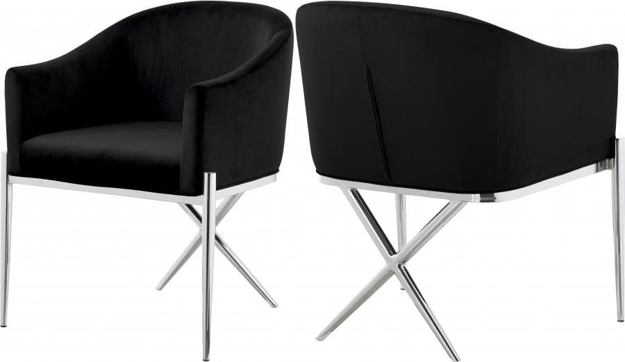 Xavier Velvet Dining Chair Dining Chairs Black