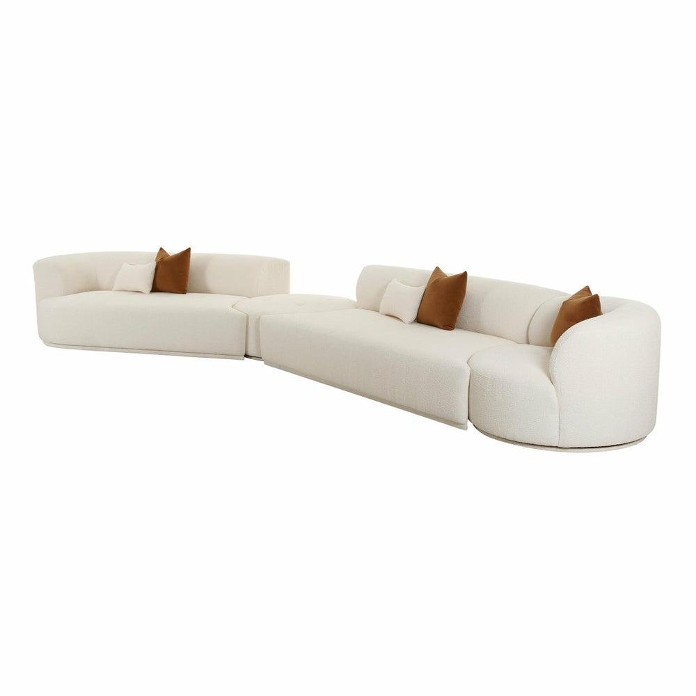 Fickle Cream Boucle 4-Piece Modular Laf Sectional Living Room