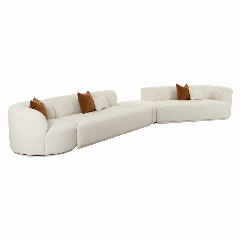 Fickle Cream Boucle 4-Piece Modular Raf Sectional Living Room