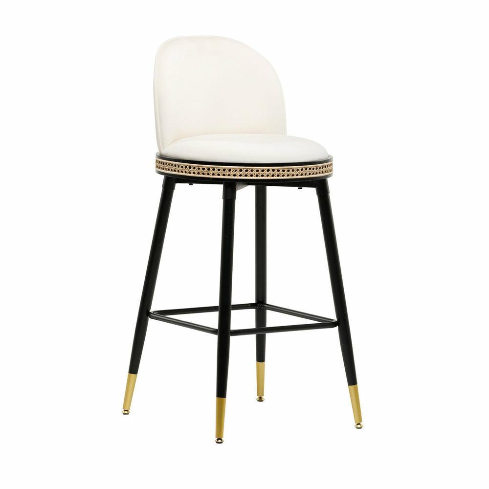 Harley Velvet Bar Stool Bar Stools & Carts Black