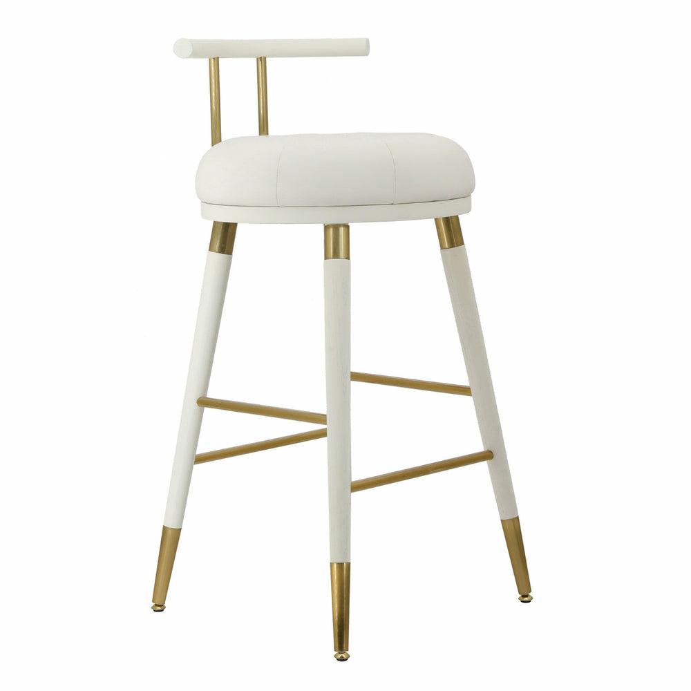 Juniper White Vegan Leather Barstool Bar Stools & Carts